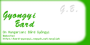 gyongyi bard business card