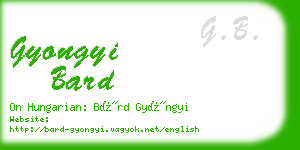 gyongyi bard business card